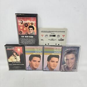 Elvis Presley 6 Cassette Tape Lot Elvis Golden Records Gospel Treasury Top Ten